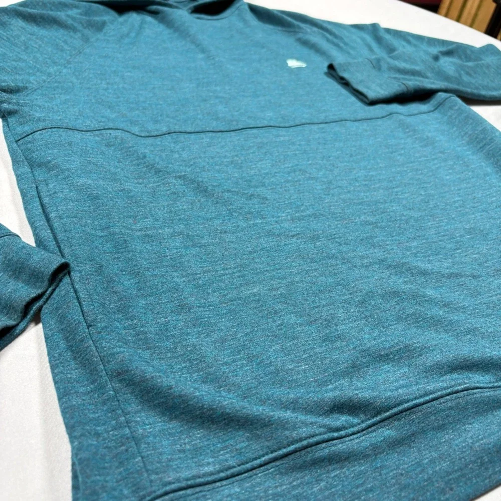 Turtleson Hoodie Mens Small Teal Heathered The Landings GC Performance Pullover